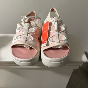Pink and White Sandals